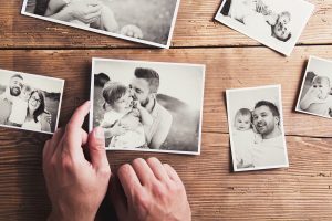 Photos on a table